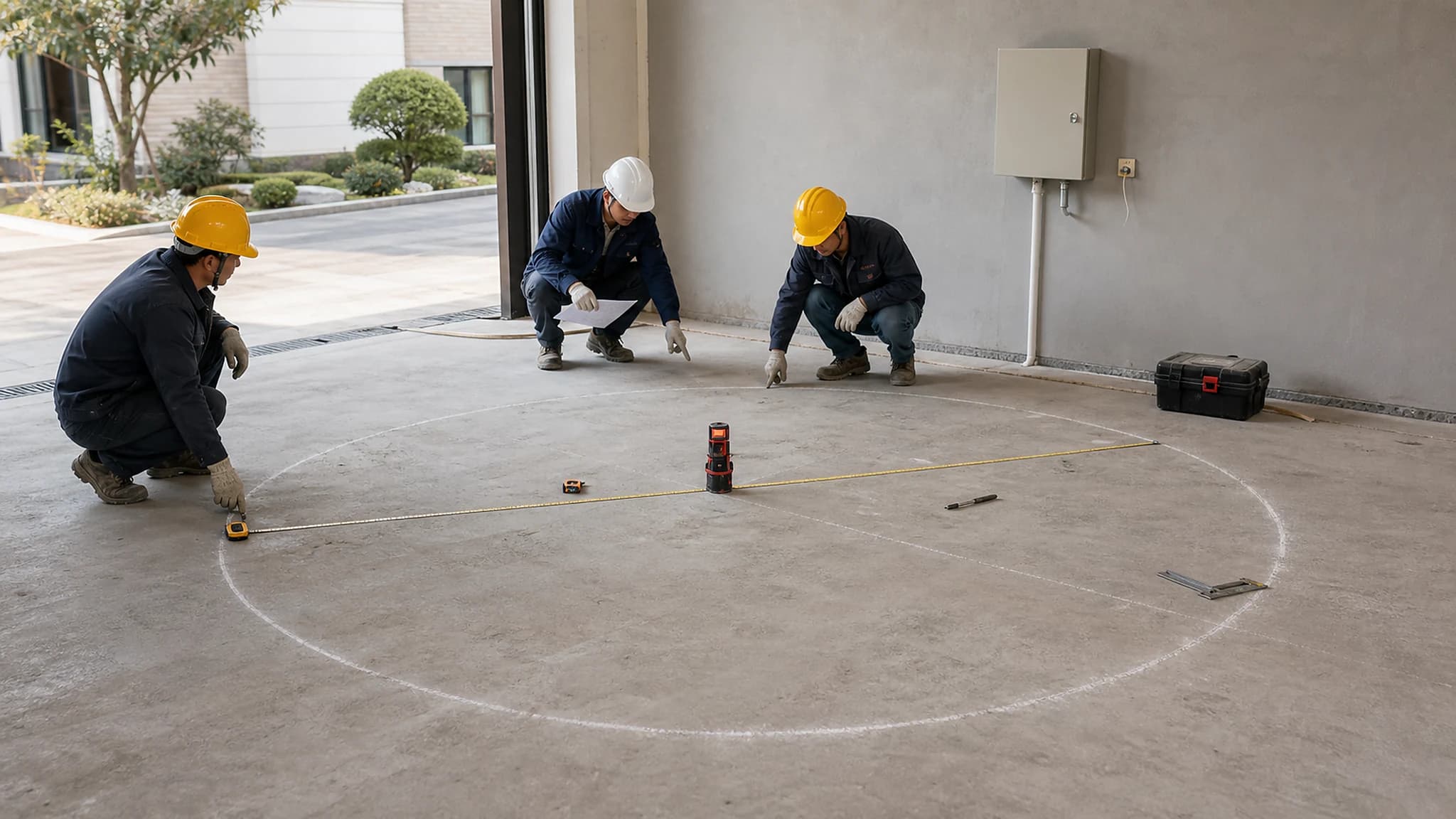 CTA pit-mounted turntable site preparation reference with marked platform circle