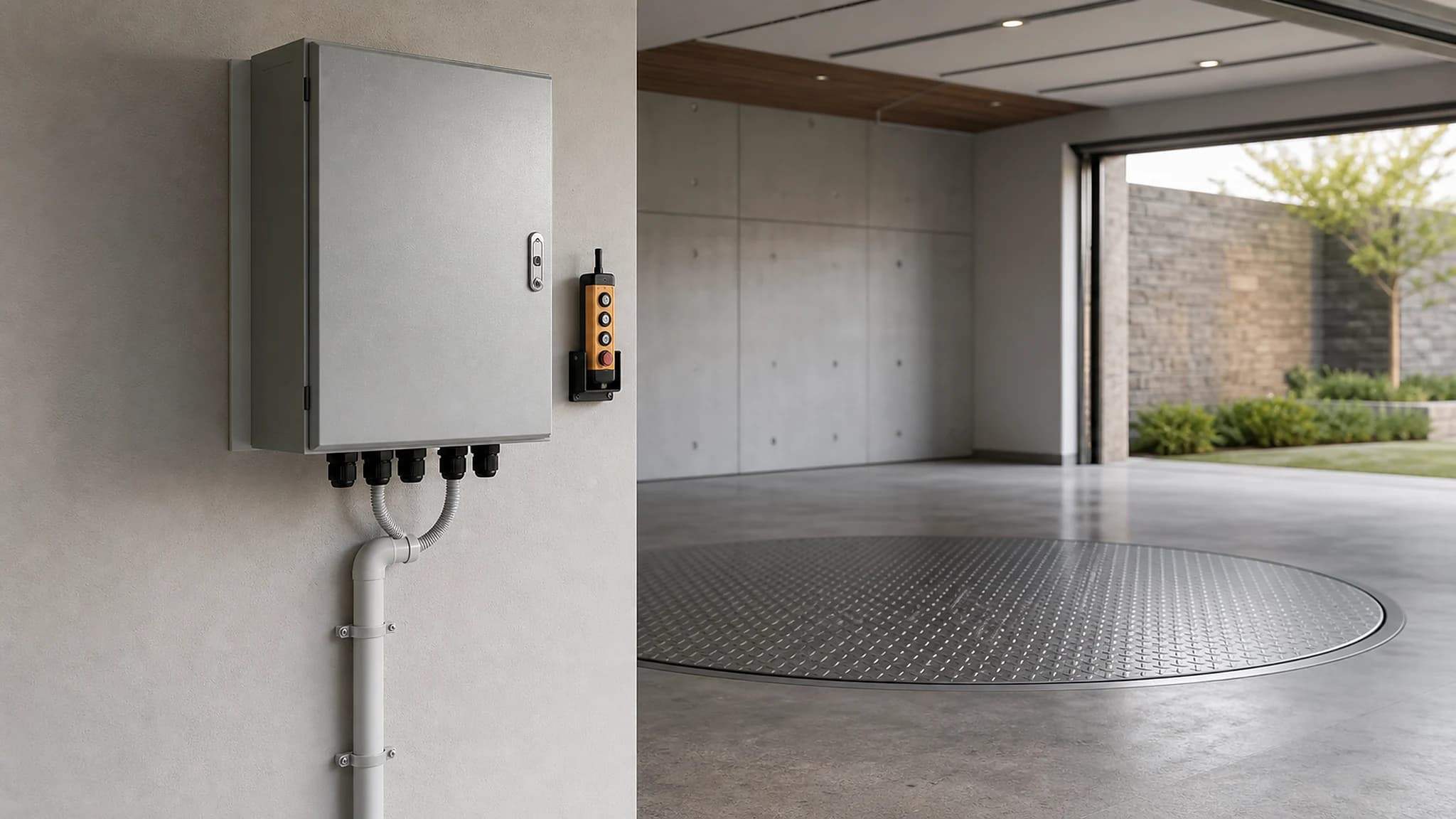 CTA pit-mounted turntable control cabinet and wiring reference